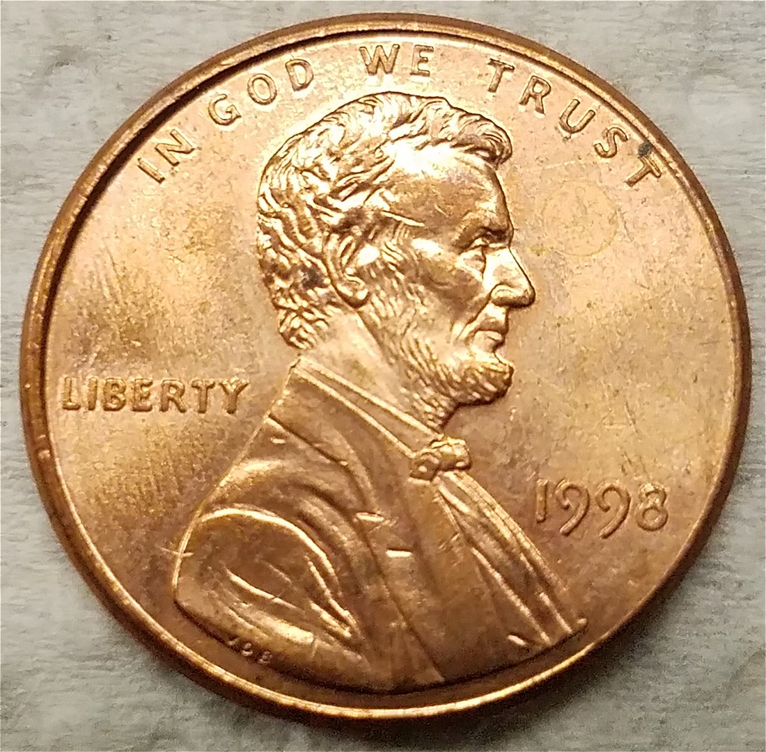 1998-P-Lincoln-Cent-Die-Gouges/Finger-Feeder-Bottom-Of-Memorial-Steps?